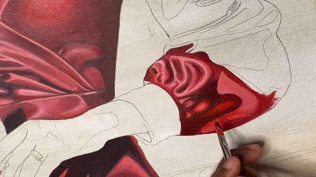 Red Moon || Oil Painting Portrait Process Painting