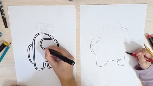 #32 Как нарисовать персонажа AMONG US ! | РИСОВАЛКИНЫ смотреть онлайн