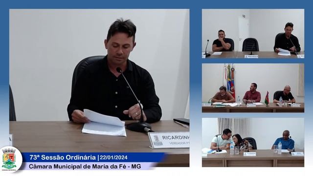 73ª Sessão Ordinária | 22/01/2024 - Câmara Municipal de Maria da Fé смотреть онлайн