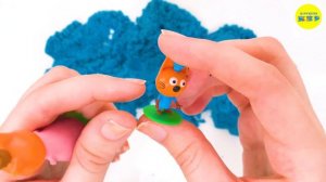 Учим животных из кинетического песка. Обучающее видео для малышей (1080p)