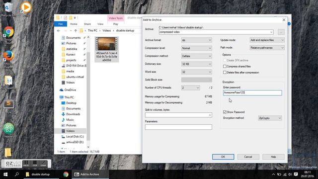 Add password to archive file using 7zip смотреть онлайн