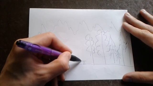 Как поэтапно нарисовать ЛЕС для начинающих и детей? How to DRAW FOREST смотреть онлайн