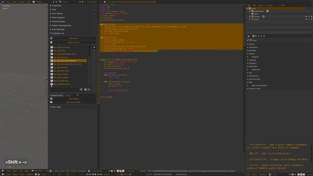 Dev tools & Snippets library - SB Blender addon смотреть онлайн