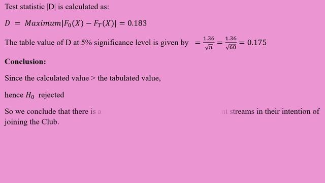 Kolmogorov-Smirnov – test for goodness of fit -(K-S test)-NON-PARAMETRIC TEST-TESTING HYPOTHESIS смотреть онлайн