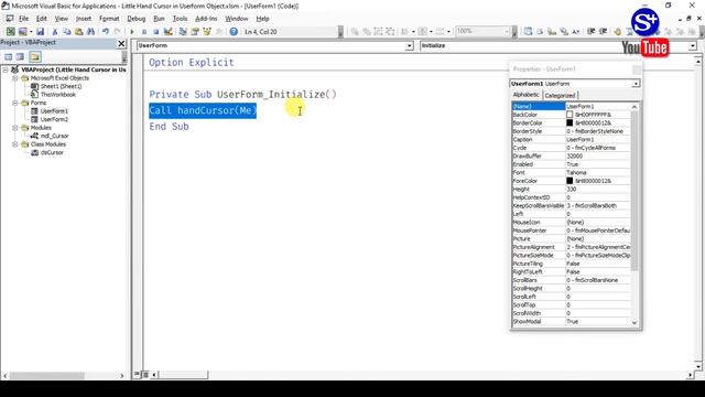 Hand Cursor in VBA UserForm смотреть онлайн