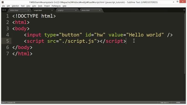 JavaScript - HTML에서 JavaScript를 로드 (3/4) : 외부 파일 로드 смотреть онлайн