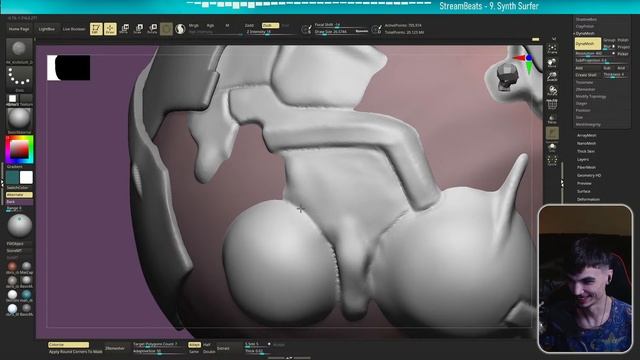 HARD SURFACE. Киберпанковый ПЕРСОНАЖ в Zbrush смотреть онлайн