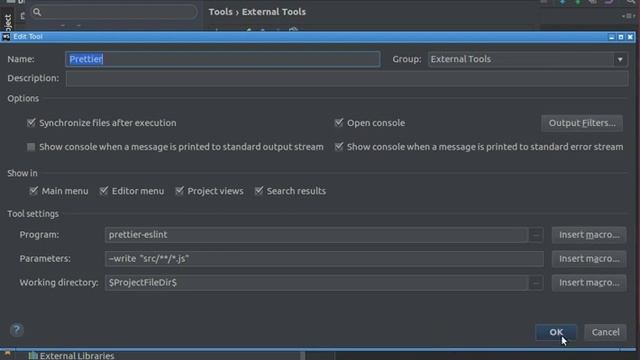 Prettier для WebStorm