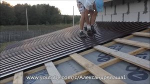 Монтаж кровли из профнастила
