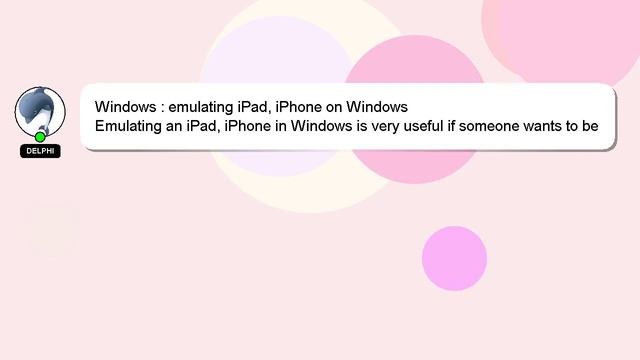 Windows : emulating iPad, iPhone on Windows смотреть онлайн