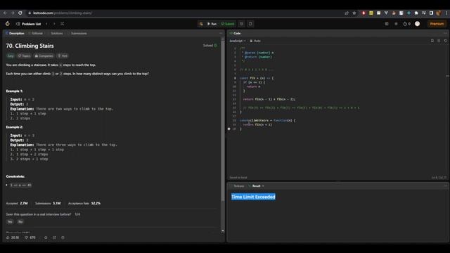 Решаем Leetcode - 70. Climbing Stairs смотреть онлайн
