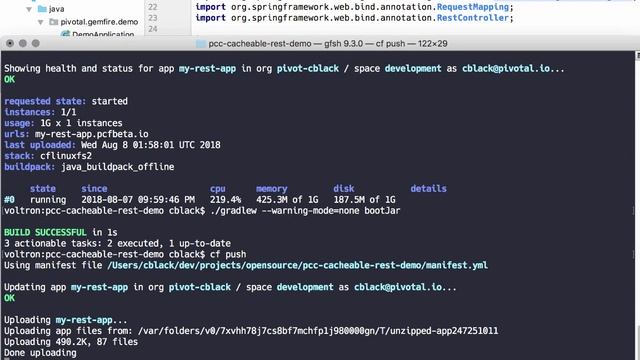 Pivotal Cloud Cache @Cacheable REST Demo смотреть онлайн