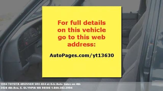 1994 TOYOTA 4RUNNER SR5 4X4, $2494 at DJs Auto Sales on 4th смотреть онлайн