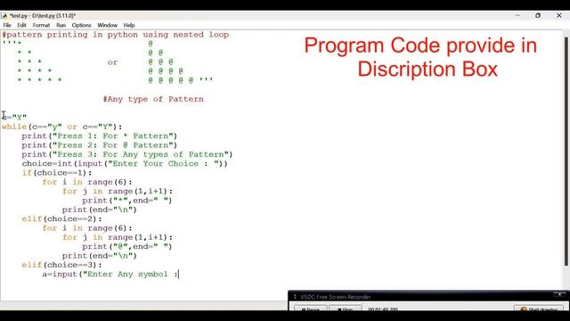 pattern printing in python using Nested loop||pattern printing||python||pattern #python #pattern смотреть онлайн