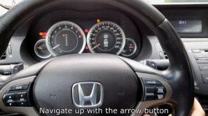 Honda Accord 8. (CU/CW) Service Reset