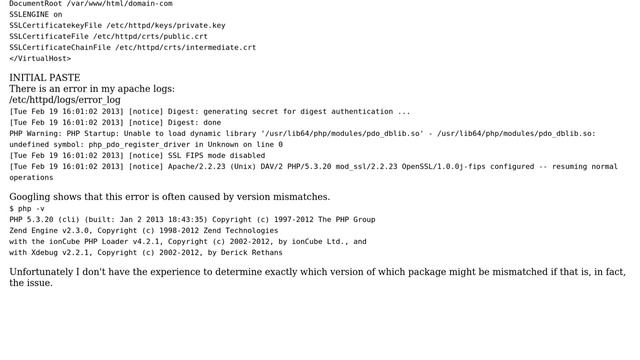 Version mismatch troubleshooting - CentOS, EC2, php, php-pdo - SSL disabled смотреть онлайн