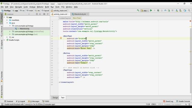 Hello World App In Kotlin (Android Studio + Kotlin)