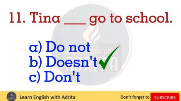 Present Simple Tense Exercise | Grammar Quiz