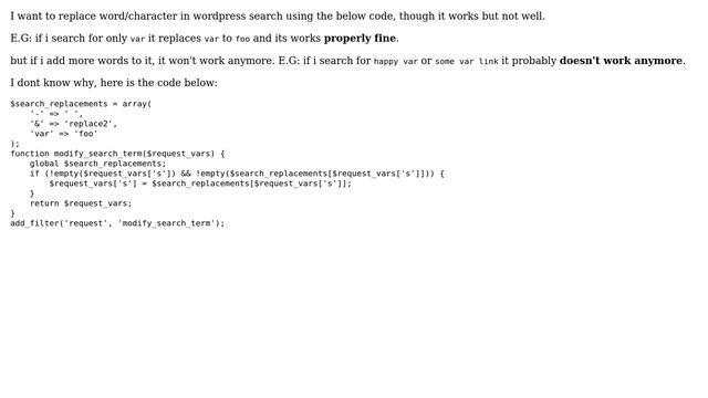 Wordpress: Replacing word in wordpress Search not working Properly смотреть онлайн