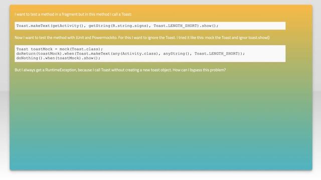 How to ignore a toast in JUnit tests? смотреть онлайн