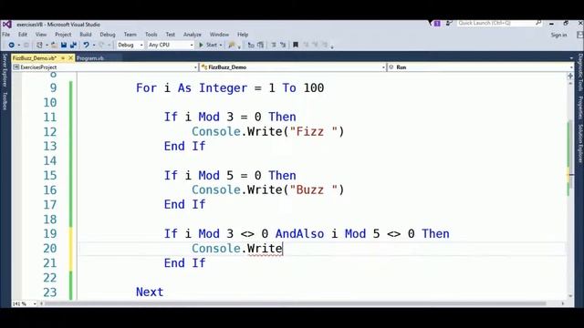 fizz buzz in vb.net смотреть онлайн