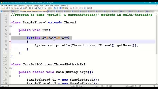 Java getId() & currentThread() Methods in Multi Threading || Java Thread class || java.lang || #451 смотреть онлайн