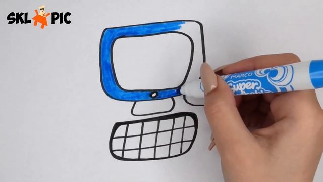Раскраска для детей КОМПЬЮТЕР. Как Нарисовать КОМПЬЮТЕР смотреть онлайн