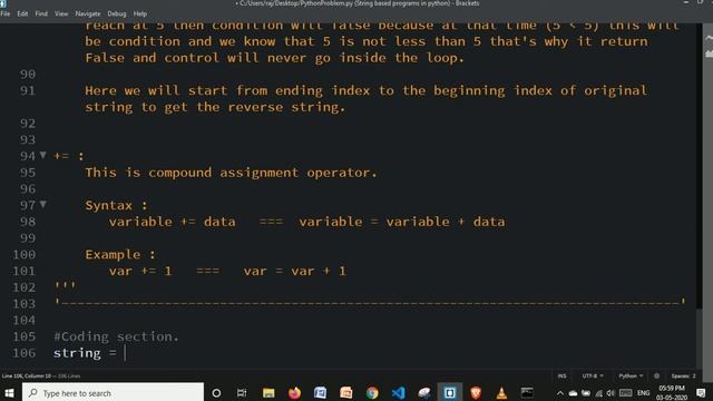 Reverse a given string by using while loop in python. смотреть онлайн