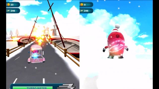 Oddbods Turbo Run Santa vs Christmas Newt - GamePlay смотреть онлайн