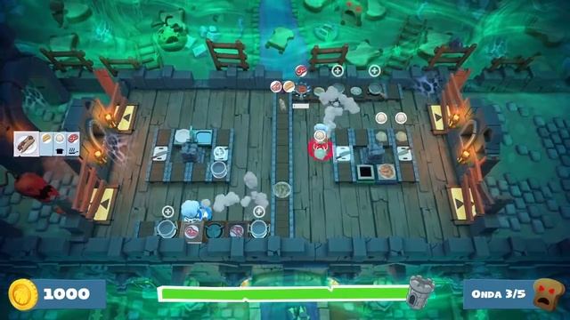 Overcooked 2 [Night of the Hangry Horde] Level Horde 4 - 2 players - without fixing and full health смотреть онлайн