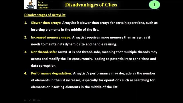 351. Java ArrayList - Disadvantages смотреть онлайн