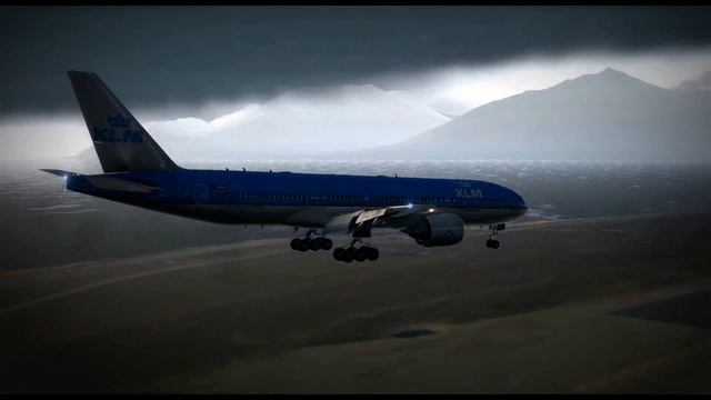 X-Plane 11 - Boeing 777-200LR - ENSB Svalbard Airport, Longyear -  Stormy Weather - Hard Landing
