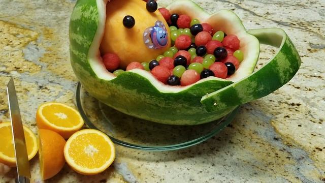 How to Make Watermelon Baby Carriage | DIY Watermelon Bowl смотреть онлайн