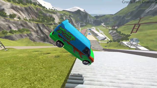 Crazy Vehicle Stairs Jumps Down With Massive Potholes (Crash Test) - BeamNG.Drive Stairs Jumps смотреть онлайн