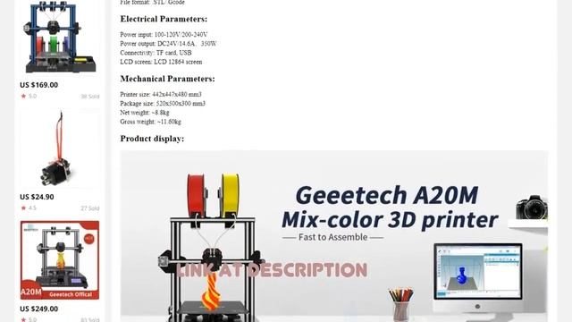 GEEETECH A20M 3D Printer 2 in 1 Mix Color Printing Integrated Building Base & Dual extruder Des смотреть онлайн