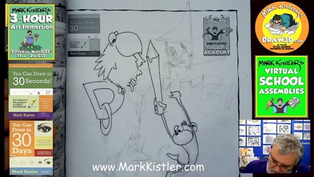 You Can Draw In 30-Seconds LIVE! A special inside cover sketch for J. Doug Korlann! смотреть онлайн