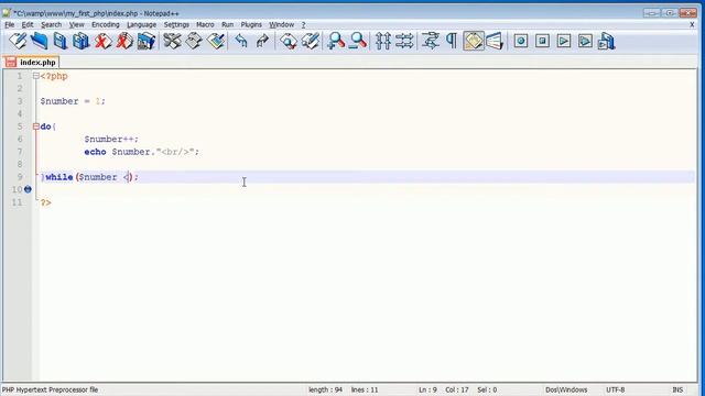 קורס PHP : שיעור 14 - לולאות: do-while loop смотреть онлайн