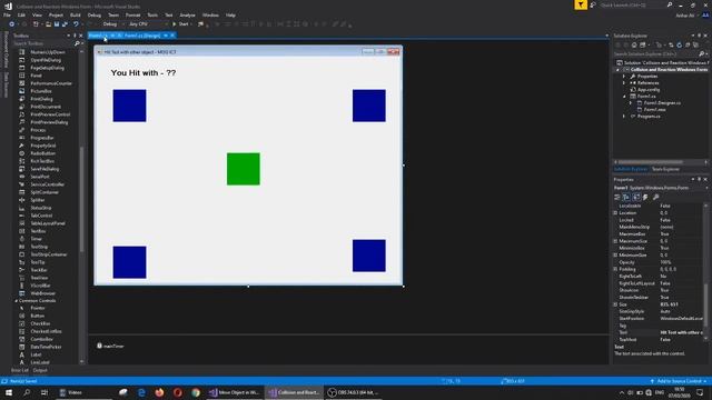 C# Tutorial - Hit Test or collision detection with multiple objects in windows form смотреть онлайн
