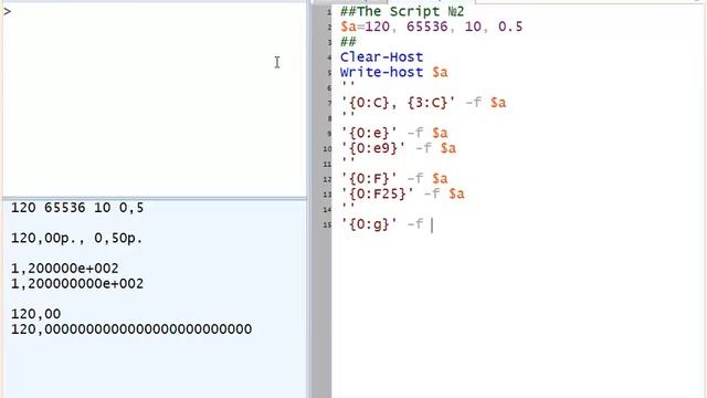 Форматирование чисел и строк в Windows PowerShell 2.0 смотреть онлайн