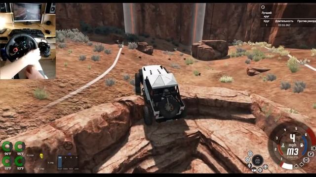 Реалистичная езда по скалам на краулере 4х4 в BeamNG.drive | руль Logitech g29 смотреть онлайн