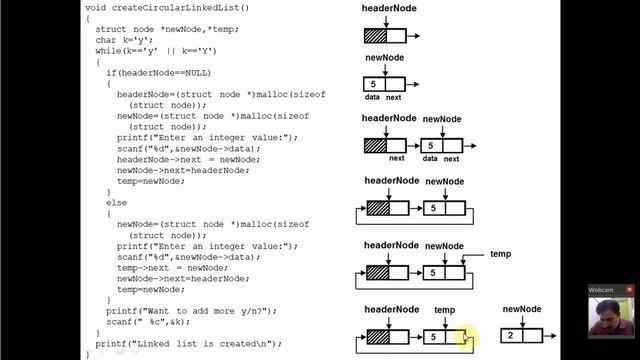 Circular Singly Linked List with Header Node in C смотреть онлайн