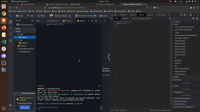 Debugging webpack's bundling process in StackBlitz смотреть онлайн
