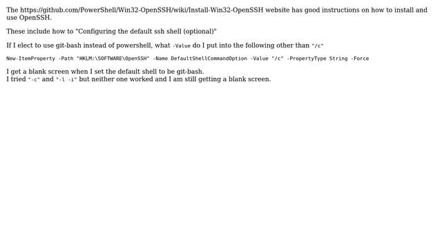Setting to use git-bash as default shell when connecting remotely via OpenSSH to Windows Server... смотреть онлайн