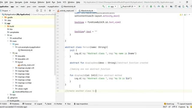 Abstract class in kotlin. How abstract class works with kotlin. #kotlin 16 program. смотреть онлайн