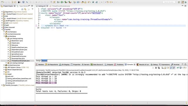 TestNG - ThreadCount, ThreadPoolSize and invocationCount смотреть онлайн