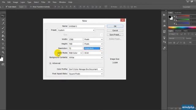 Photoshop #3 : สอนโฟโตชอป วิธีการสร้างชิ้นงานใหม่ สร้างไฟล์ใหม่ เริ่มใช้งานโฟโตชอป смотреть онлайн
