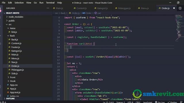 Tutorial Belajar React JS #42 Project Aplikasi Restoran Menu Order Where Date смотреть онлайн