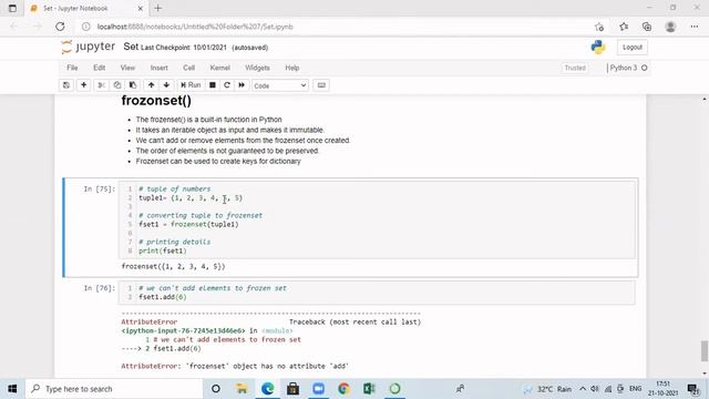 Frozenset in Python смотреть онлайн