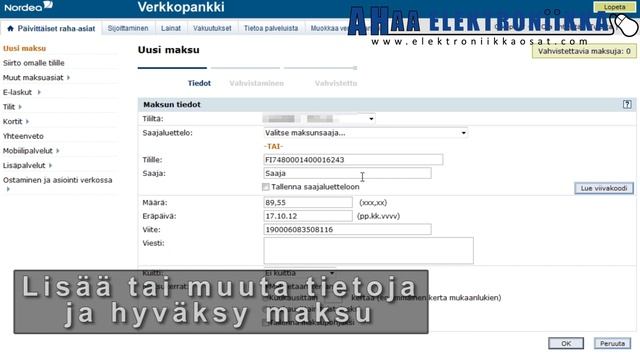 Viivakoodinlukija laskujenmaksuun - AHaa Elektroniikka смотреть онлайн
