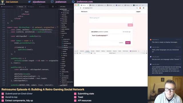 Retrosumo Episode 4: Building a retro gaming social network with React, Laravel & Tailwind смотреть онлайн